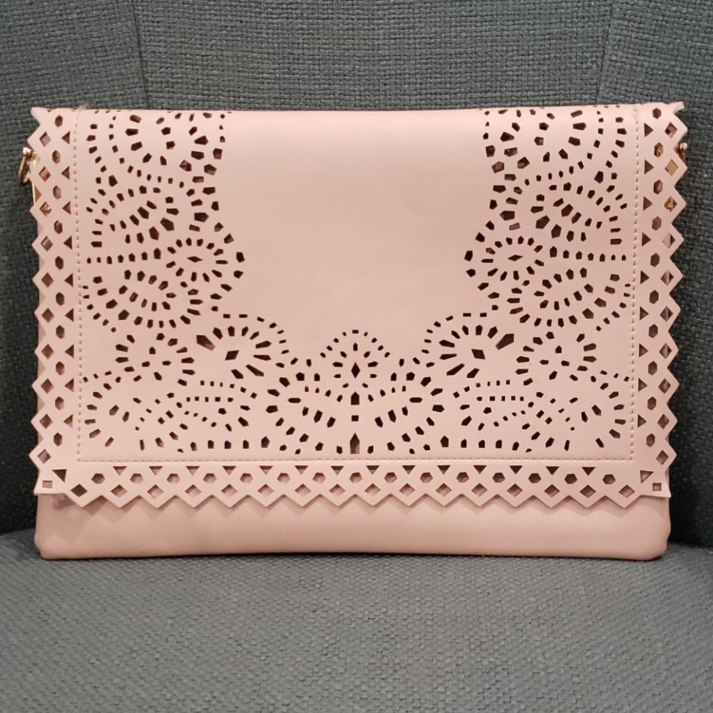 Moda Luxe Pink Clutch with strap